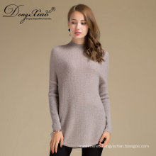 Custom 2017 Latest Designs Winter Ladies Plain Wool Knitted Fashionable Sweater